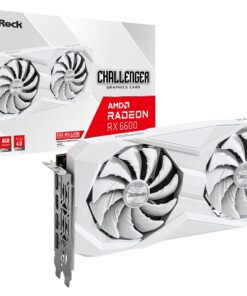ASRock AMD Radeon RX 6600 Challenger White 8GB GDDR6 Graphics Card 0dB Silent Cooling 128-bit 7680 x 4320 DisplayPort HDMI 14 Gbps Dual Fan 7nm