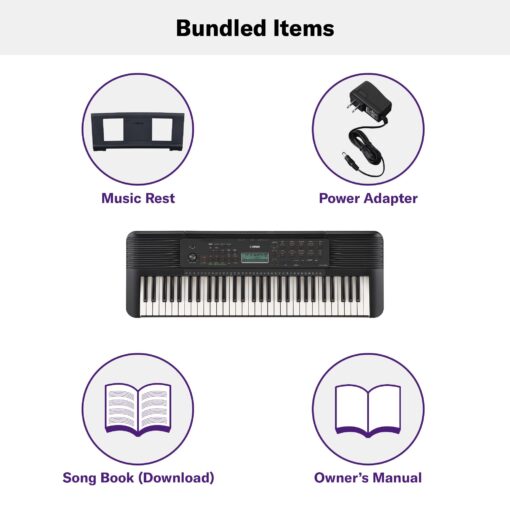 Yamaha PSR-E283 61 Key Portable Keyboard for Beginners with Music Rest, Power Adapter - Image 4