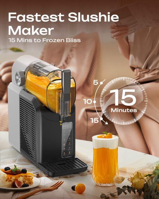 GreenEver Slushie Machine for Home: 15-Minute Slushy Machine(Fastest Results), Frozen Drink and Slushie Maker with 7 Preset Programs, 4 Hours Freshness, Slush, Milkshakes, Margaritas, Frappés and More - Image 8
