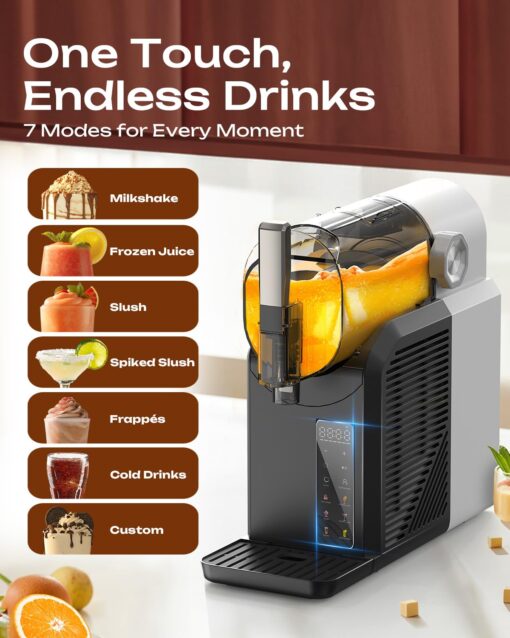 GreenEver Slushie Machine for Home: 15-Minute Slushy Machine(Fastest Results), Frozen Drink and Slushie Maker with 7 Preset Programs, 4 Hours Freshness, Slush, Milkshakes, Margaritas, Frappés and More - Image 7