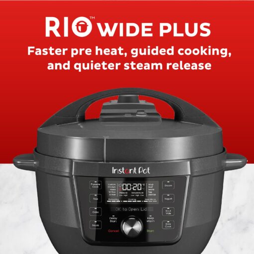 Instant Pot RIO Wide Plus, 7.5 Quarts 35% Larger Cooking Surface, WhisperQuiet Steam Release, 9-in-1 Electric Multi-Cooker, Pressure Slow Cooker, Rice Cooker, Steamer, Sauté, Cake & Warmer, XL - Image 7