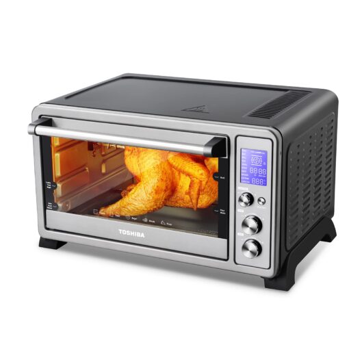 TOSHIBA AC25CEW-SS Large 6-Slice Convection Toaster Oven Countertop, 10-In-One with Toast, Pizza and Rotisserie, 1500W, Stainless Steel, Includes 6 Accessories - Image 7