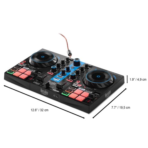 Hercules DJControl Inpulse 200 MK2 Arctic Blue Edition - Ideal DJ Controller for Learning to Mix - Software and Tutorials Included - Image 2