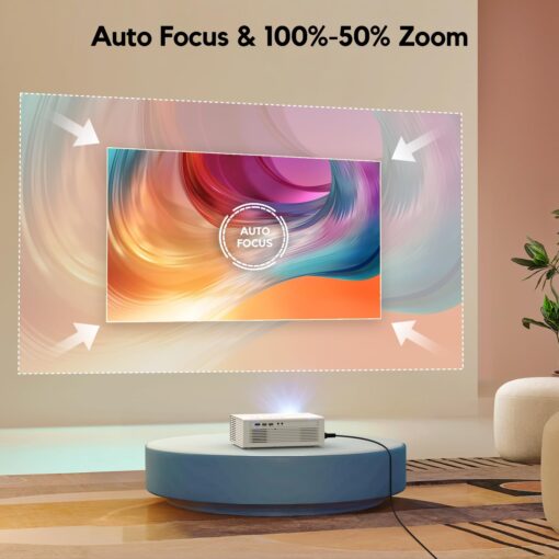 AKIYO Smart Projector With WiFi and Bluetooth, 600ANSI Portable Mini, 50% Zoom, Native 1080P Compatible With iOS/Android/HDMI/USB - Netflix Licensed & Auto Focus/Keystone - Image 7