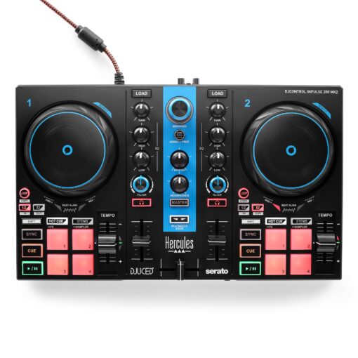 Hercules DJControl Inpulse 200 MK2 Arctic Blue Edition - Ideal DJ Controller for Learning to Mix - Software and Tutorials Included