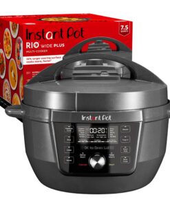Instant Pot RIO Wide Plus, 7.5 Quarts 35% Larger Cooking Surface, WhisperQuiet Steam Release, 9-in-1 Electric Multi-Cooker, Pressure Slow Cooker, Rice Cooker, Steamer, Sauté, Cake & Warmer, XL