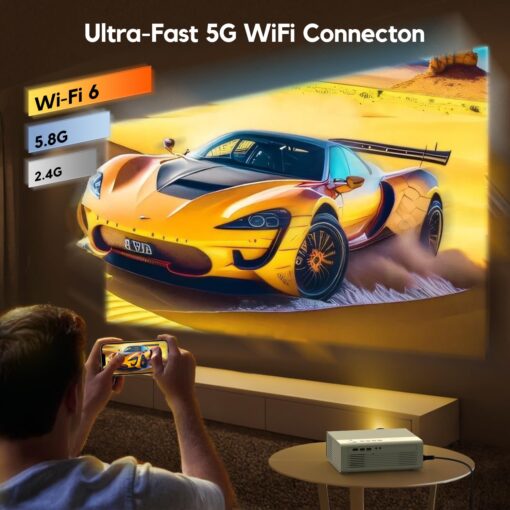 AKIYO Smart Projector With WiFi and Bluetooth, 600ANSI Portable Mini, 50% Zoom, Native 1080P Compatible With iOS/Android/HDMI/USB - Netflix Licensed & Auto Focus/Keystone - Image 4