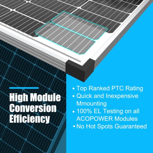 ACOPOWER Solar Panel 175Watt 12 Volt,Monocrystalline High-Efficiency 175 Watt PV Module Power Charger for RV Caravan Marine Camper Rooftop Farm Battery and Other Off-Grid Applications - Image 4