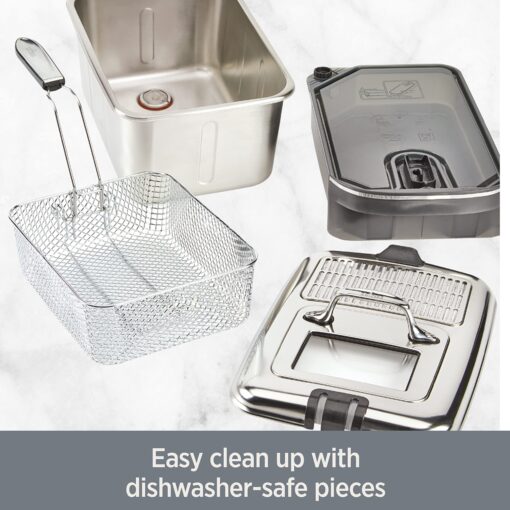 All-Clad Electric Deep Fryer with Basket and Lid, Stainless Steel Deep Fryer for Home Use, 1700W, Dishwasher Safe - Image 7