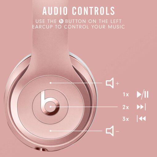 Beats Solo3 Wireless On-Ear Headphones - Apple W1 Headphone Chip, Class 1 Bluetooth, 40 Hours of Listening Time, Built-in Microphone - Rose Gold - Image 5