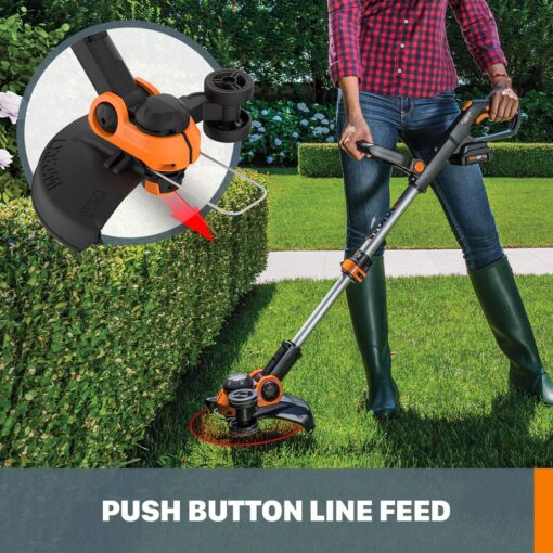 Worx String Trimmer Cordless GT3.0 20V PowerShare 12" Edger & Weed Trimmer (1) Battery & Charger Included WG163.8 - Image 4