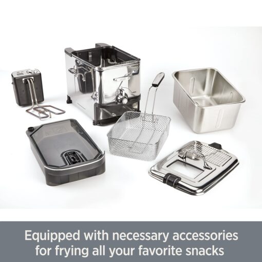 All-Clad Electric Deep Fryer with Basket and Lid, Stainless Steel Deep Fryer for Home Use, 1700W, Dishwasher Safe - Image 2