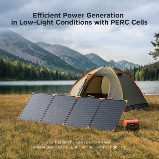 200 watt Portable Solar Panel with 20A PWM Controller,Camping Essentials,200W 19V Foldable Solar Panel for Power Station&12V Battery,23.5% High Efficiency IP68 Waterproof 4 Kickstands for RV Camping - Image 3