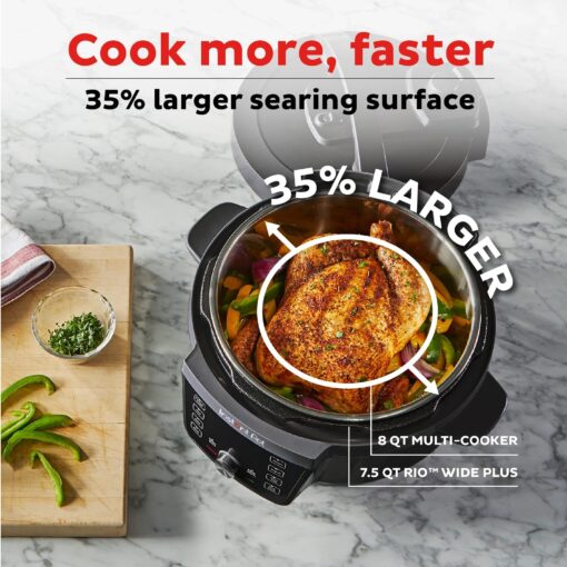 Instant Pot RIO Wide Plus, 7.5 Quarts 35% Larger Cooking Surface, WhisperQuiet Steam Release, 9-in-1 Electric Multi-Cooker, Pressure Slow Cooker, Rice Cooker, Steamer, Sauté, Cake & Warmer, XL - Image 9