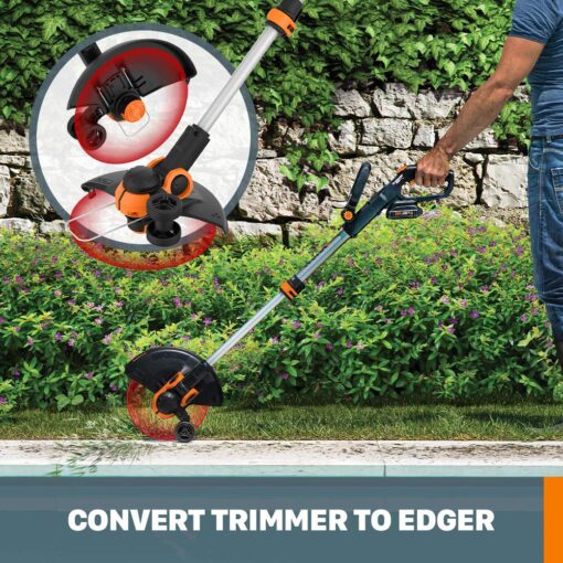 Worx String Trimmer Cordless GT3.0 20V PowerShare 12" Edger & Weed Trimmer (1) Battery & Charger Included WG163.8 - Image 6