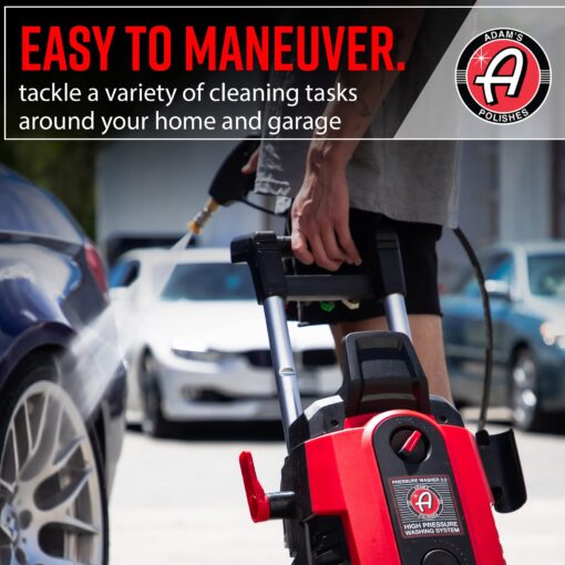 Adam's Polishes Electric Pressure Washer 2.0 - Powerful 1.8 GPM 2500 PSI Car Wash Pressure Washer Sprayer | Snub Nose & Tip Attachment | Use W/Car Soap | Patio Boat RV Motorcycle Car Garage Deck - Image 3