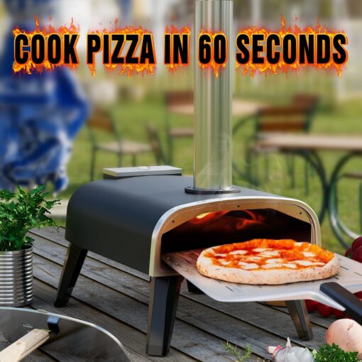 aidpiza Pizza Oven Outdoor 12" Wood Fired Pizza Ovens Pellet Pizza Stove for outside, Portable Stainless Steel Pizza Oven for Backyard Pizza Oven - Image 2