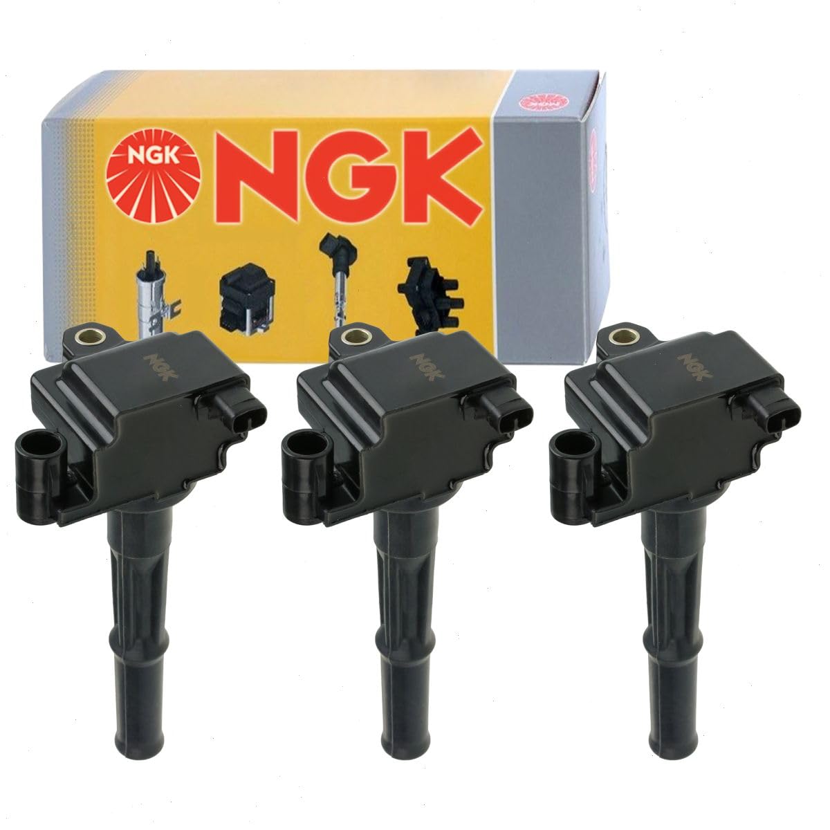 3 pc NGK Ignition Coils compatible with Toyota Tacoma 3.4L V6 1995-2004