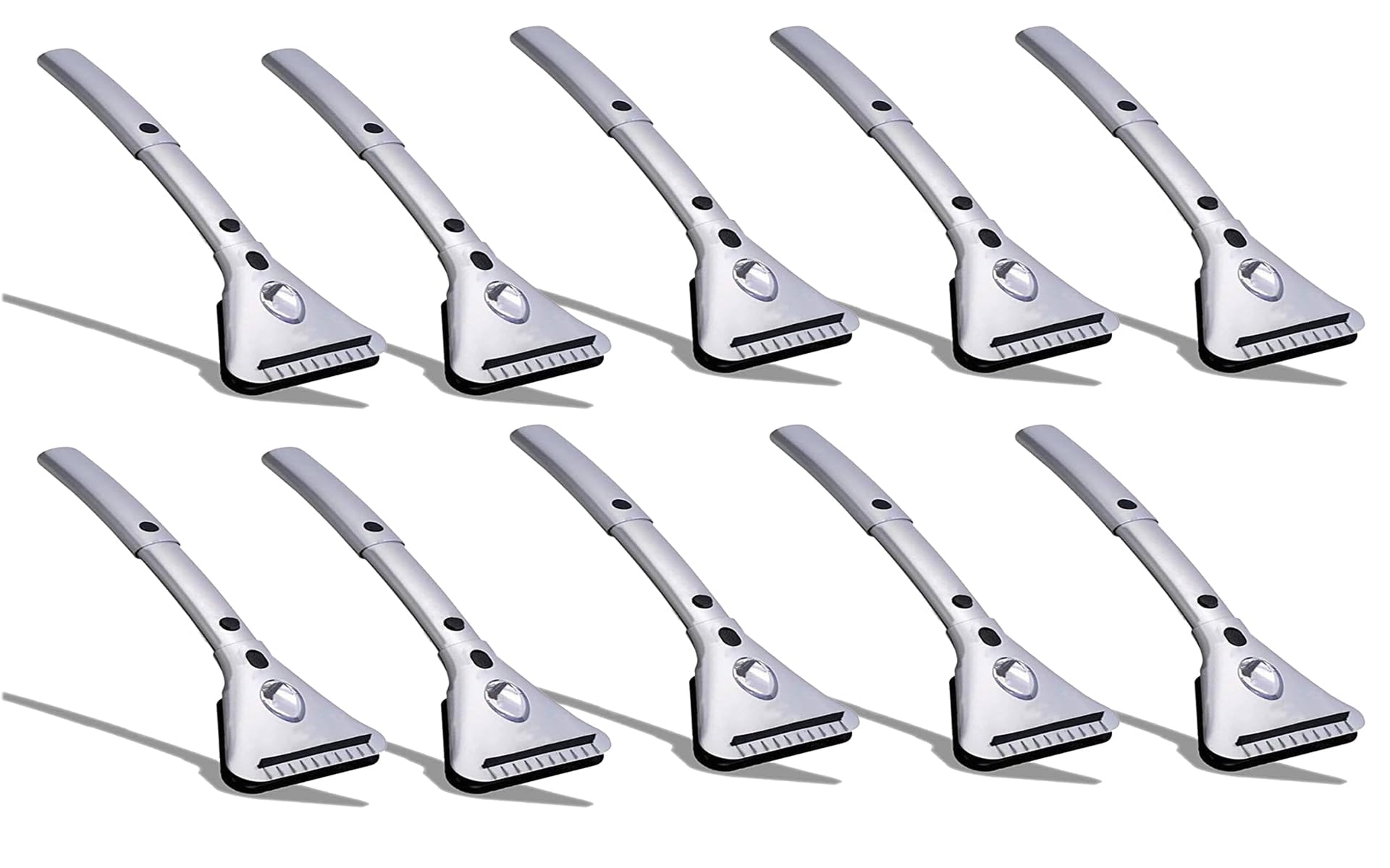 ZONETECH Heated Car Window Ice Scraper –Extendable Auto Windshield Frost Remover with LED Light,12V Plug into Cigarette Lighter Electric & Snow Removal Tools 10 Pack