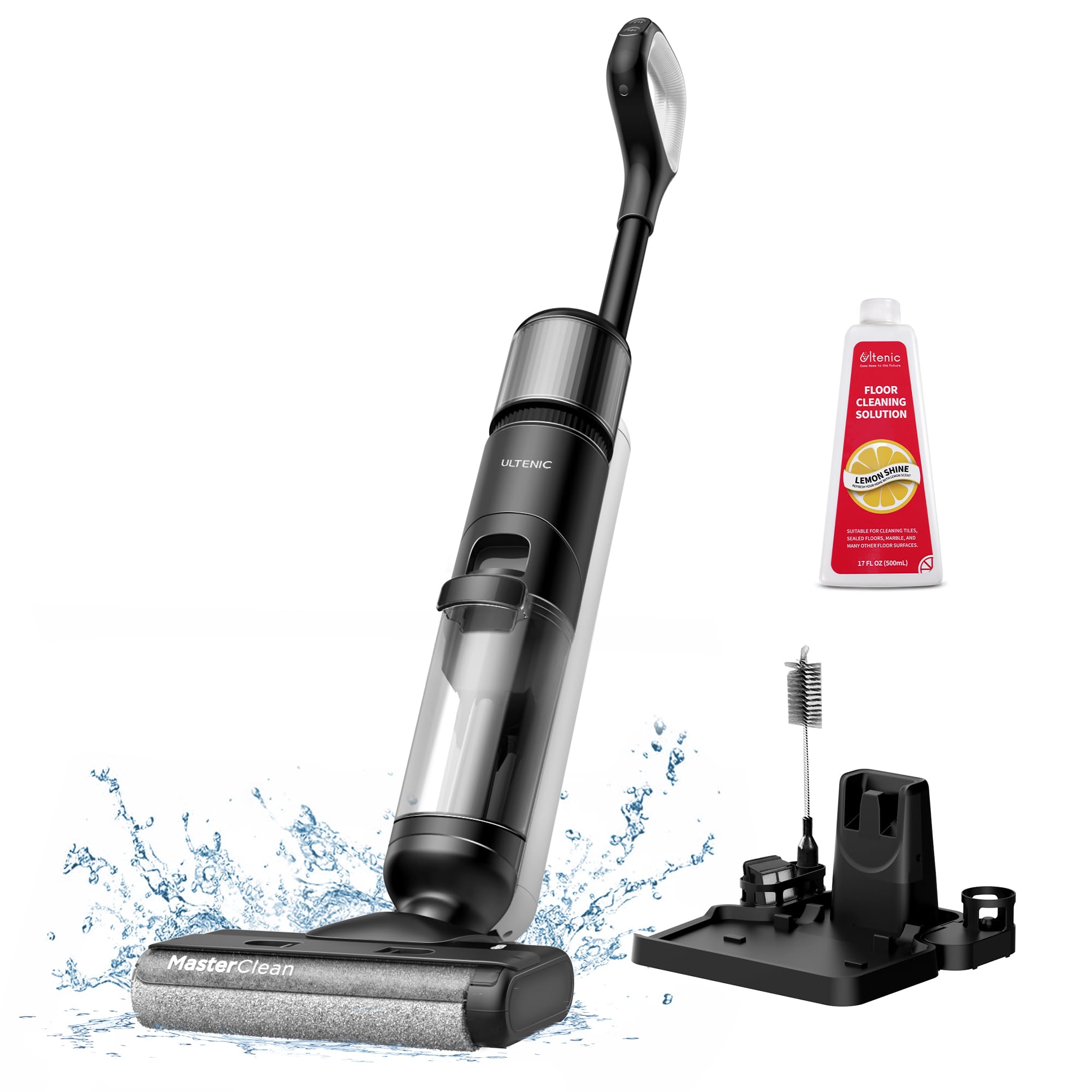 Ultenic Wet Dry Vacuum Cleaner,Cordless Vacuum Mop Combo with Self-Cleaning,Smart Mess Detection,50mins Runtime,3-in-1 Vacuum Mop for Hard Floors,Edge Cleaning,LED Display,Black,AC1 Elite