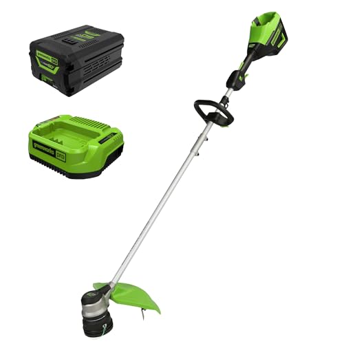 Greenworks 60V 16” Brushless Cordless String Trimmer, 2.5Ah Battery and Charger Included