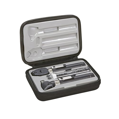 ADC Otoscope/Ophthalmoscope Diagnostic Set, Pocket Size, LED Lamp, 2.5V, Hard Case, Diagnostix 5110NL, Black