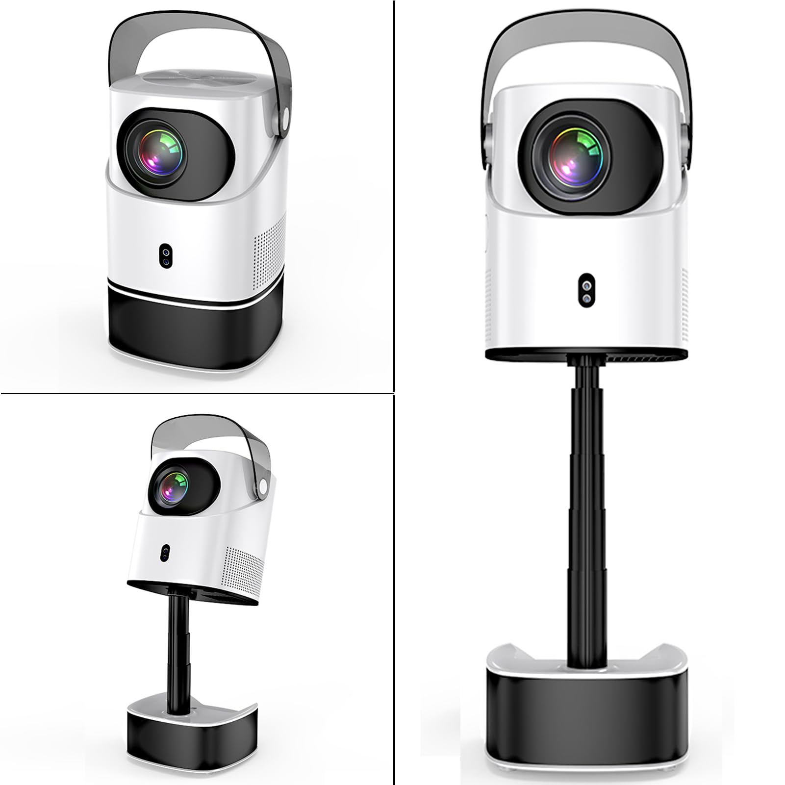 [29" Foldable stand] Portable Projector with WIFI and Bluetooth, Outdoor Movie Projector with Native 1080P, 600 ANSI, Electric Focus, Auto keytone, Dolby Audio, Smart Projector with Built in APPS