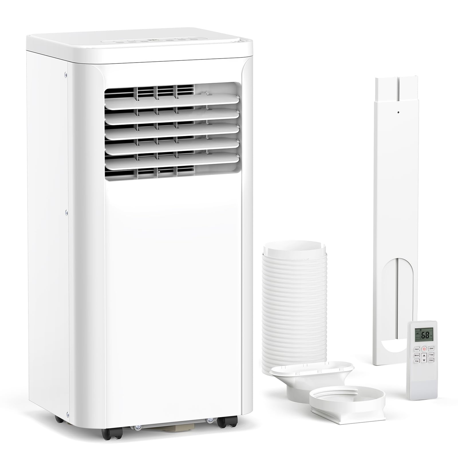 10000 BTU Portable Air Conditioner and for Room up 450 Sq. Ft, 4-IN-1 Quiet Portable Ac Unit with Dehumidifier Fan Function, Remote Control, Sleep Mode, 24H Timer