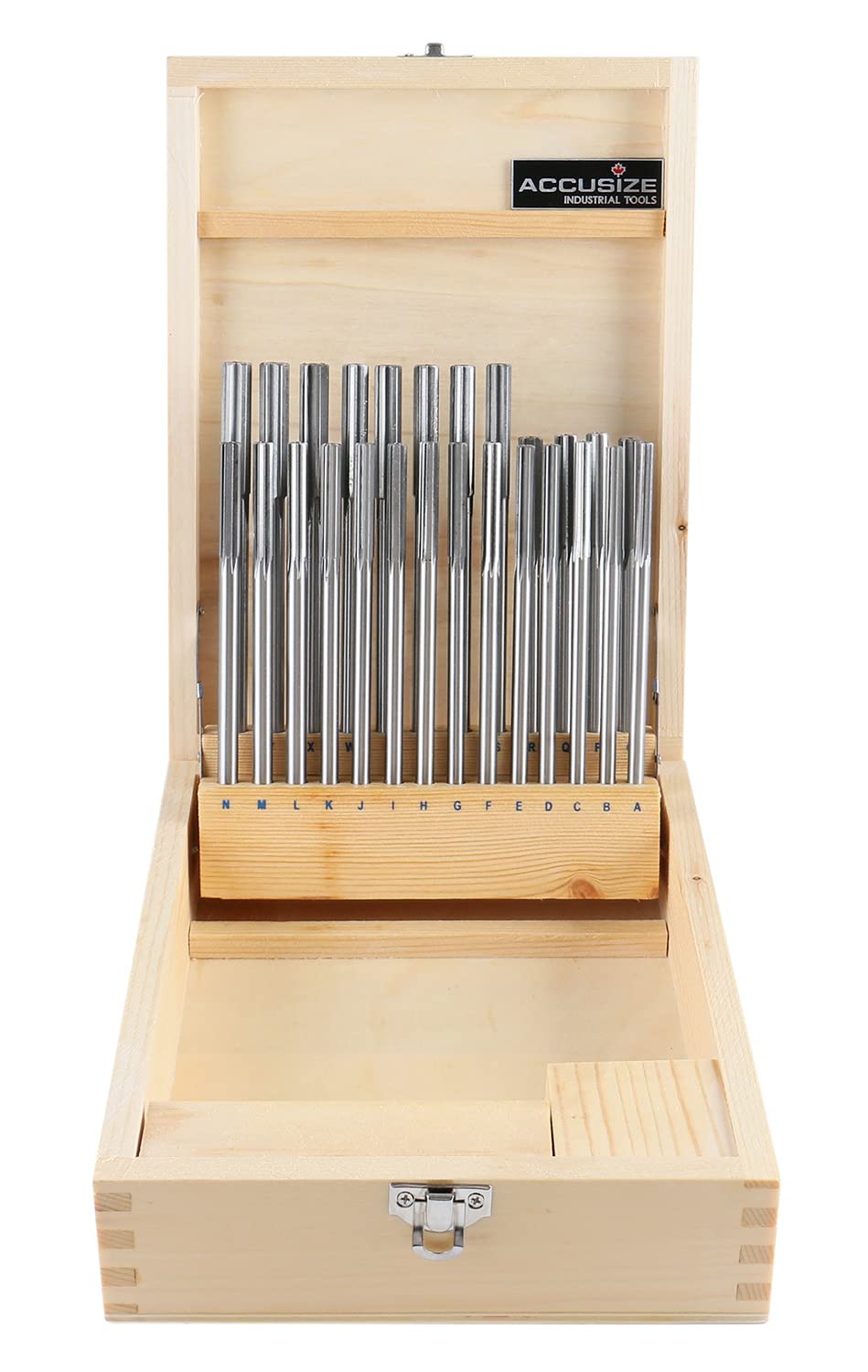 Accusize Industrial Tools 26 Pc Letter Size A to Z H.S.S. Chucking Reamer Set, 5500-SL00