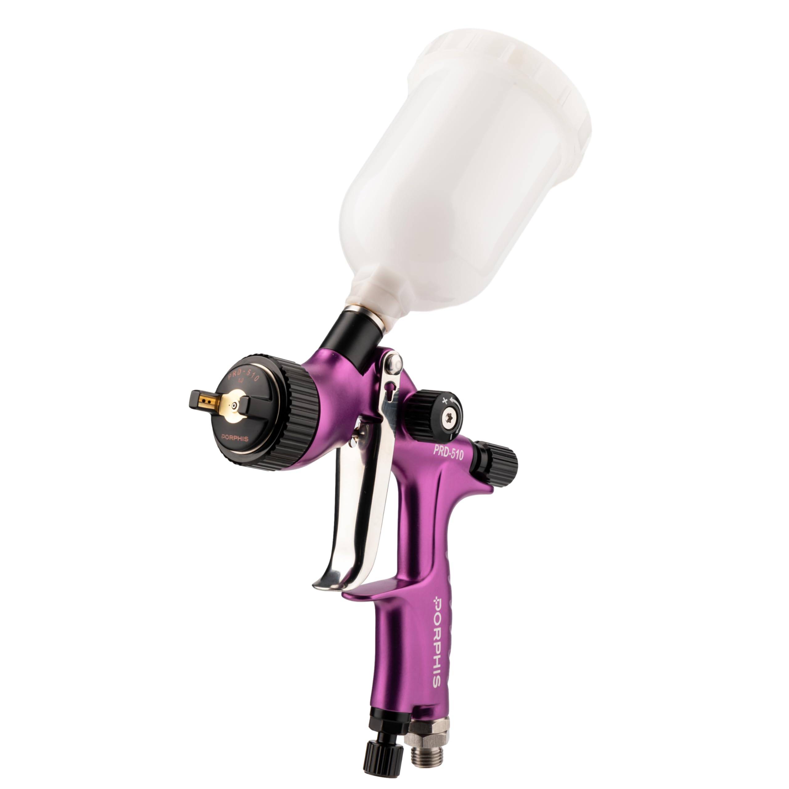PORPHIS LVLP Automotive Refinishing Spray Paint Gun PRD-510 1.0mm Nozzle with 250ml Cup, Purple