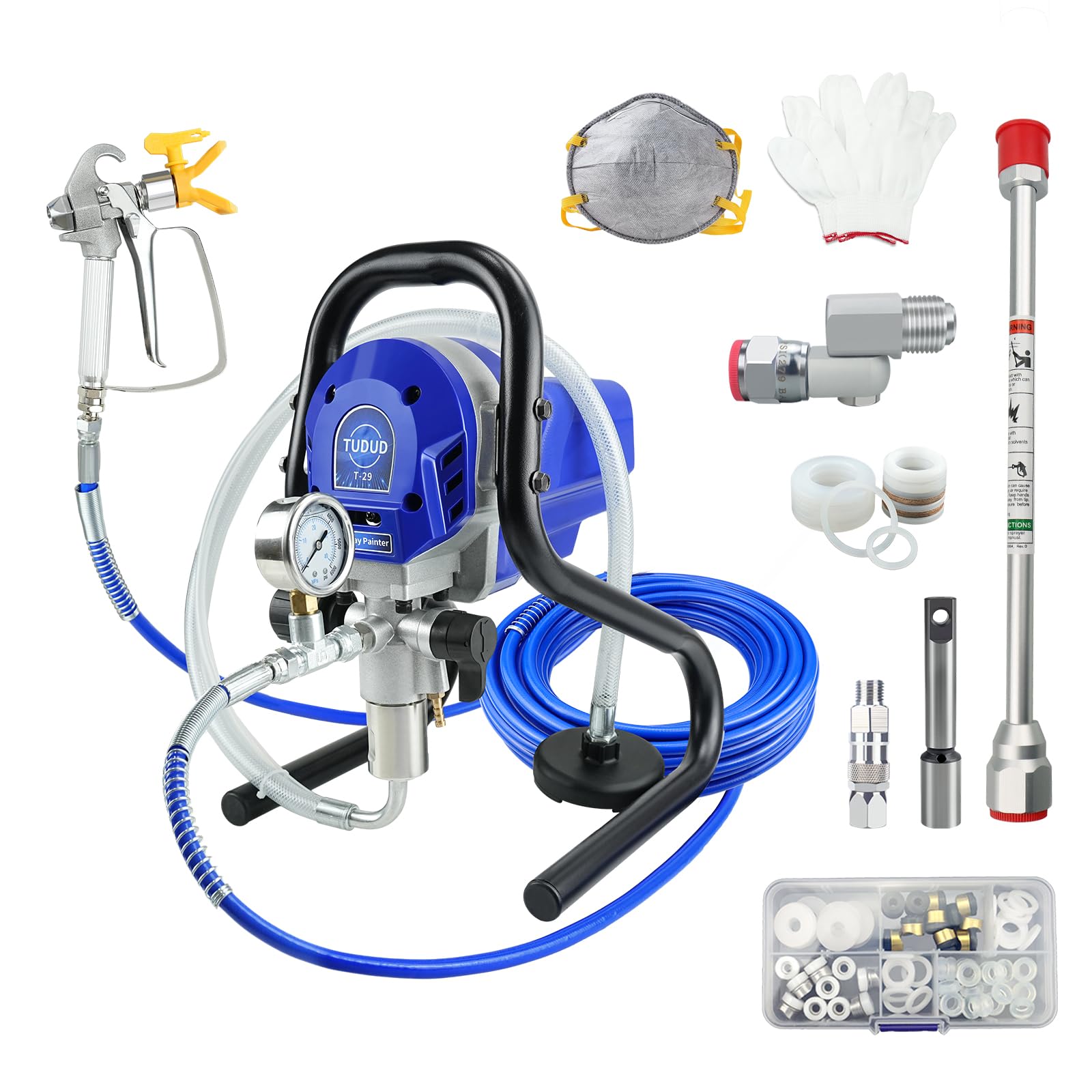 Airless Paint Sprayer 3000PSI 750W High Efficiency Airless Spraying Machine, Stand Power Painter with Paint Gun for DIY House, Wall, Fences Painting and Commercial Use