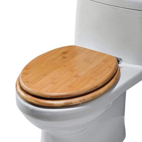 ZZNPS Toilet Seat Warmer, Wooden Toilet Seat Soft Close,Wood Toilet Seats,Oval Toilet Seat Wood Moisture-Proof, Soft Close Toilet Seat 150kg Load Capacity, Decorative Toilet Seat