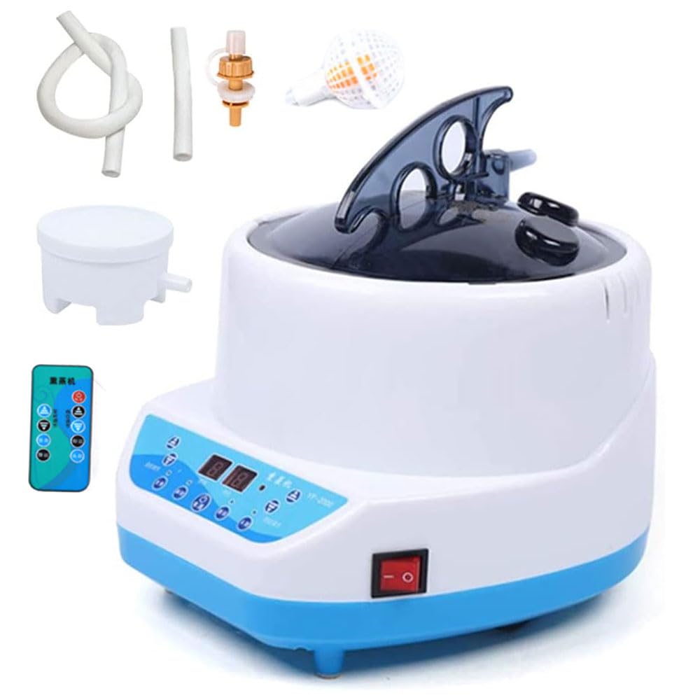 4L Sauna Steamer Pot, 2000W Steam Generator with Remote Control, Home Spa Fumigation Machine with Timer Display, WithThermostat&Anti-scald Shield, 16-Level Temperature Adjustment, for Massage Parlor
