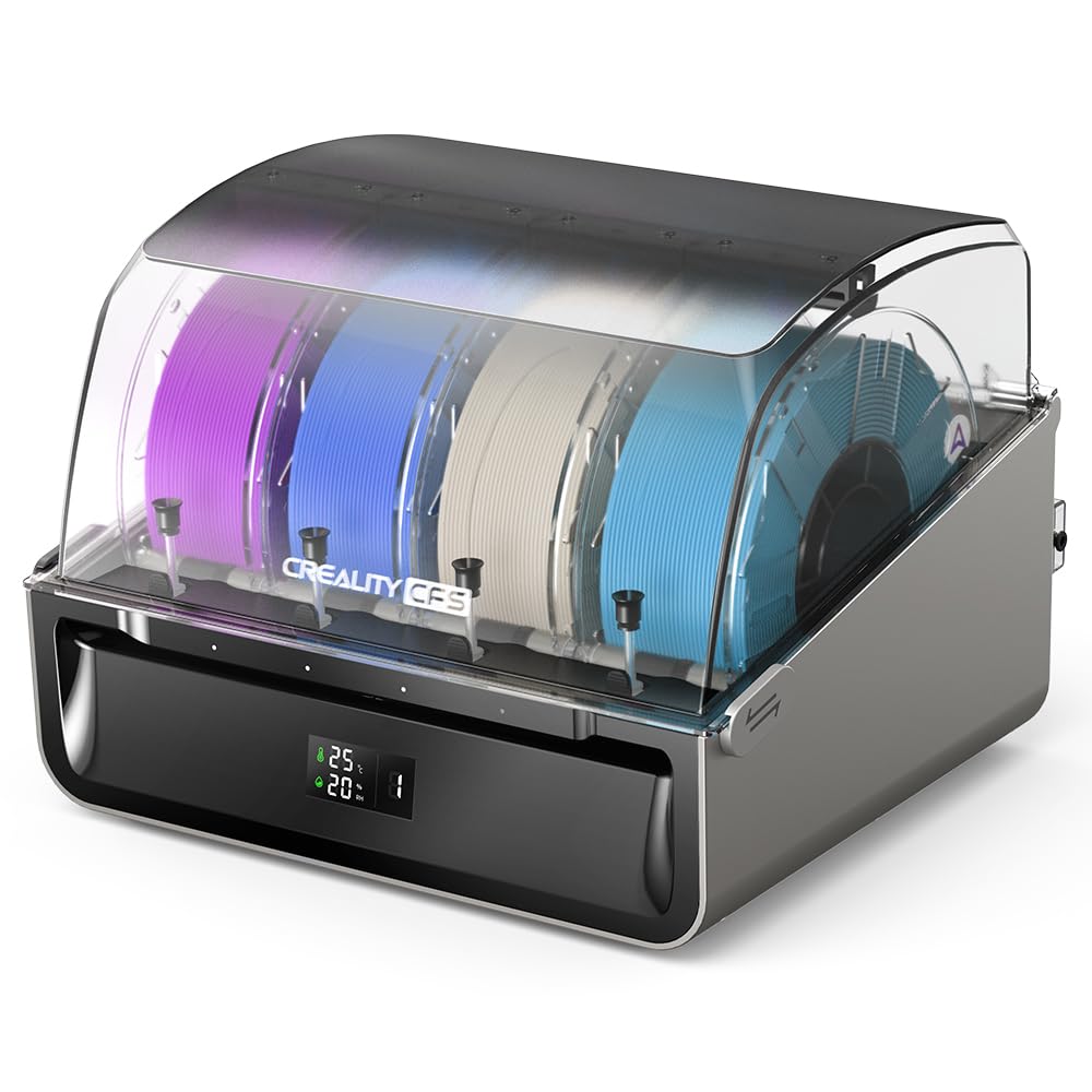 Creality CFS 3D Printer, Multi Color Auto Filament System, Anti-Moisture Filaments Storage, Switch and Relay, Run-Out Detection Sensors, Supports 4 Parrelle Systems 16 Colors Printing for K2 Plus