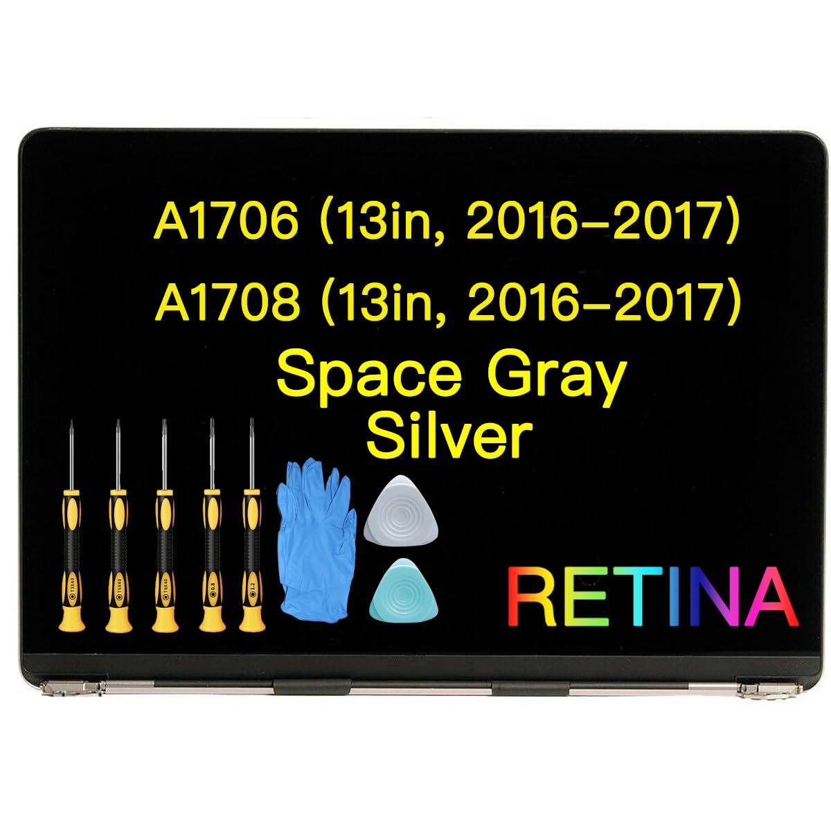 (Silver) for MacBook Pro A1706 A1708 (13in, 2016-2017) EMC (3071) (3163) (2978) (3164) Retina CFCC Full Display Assembly LED LCD Screen Replacement A+++
