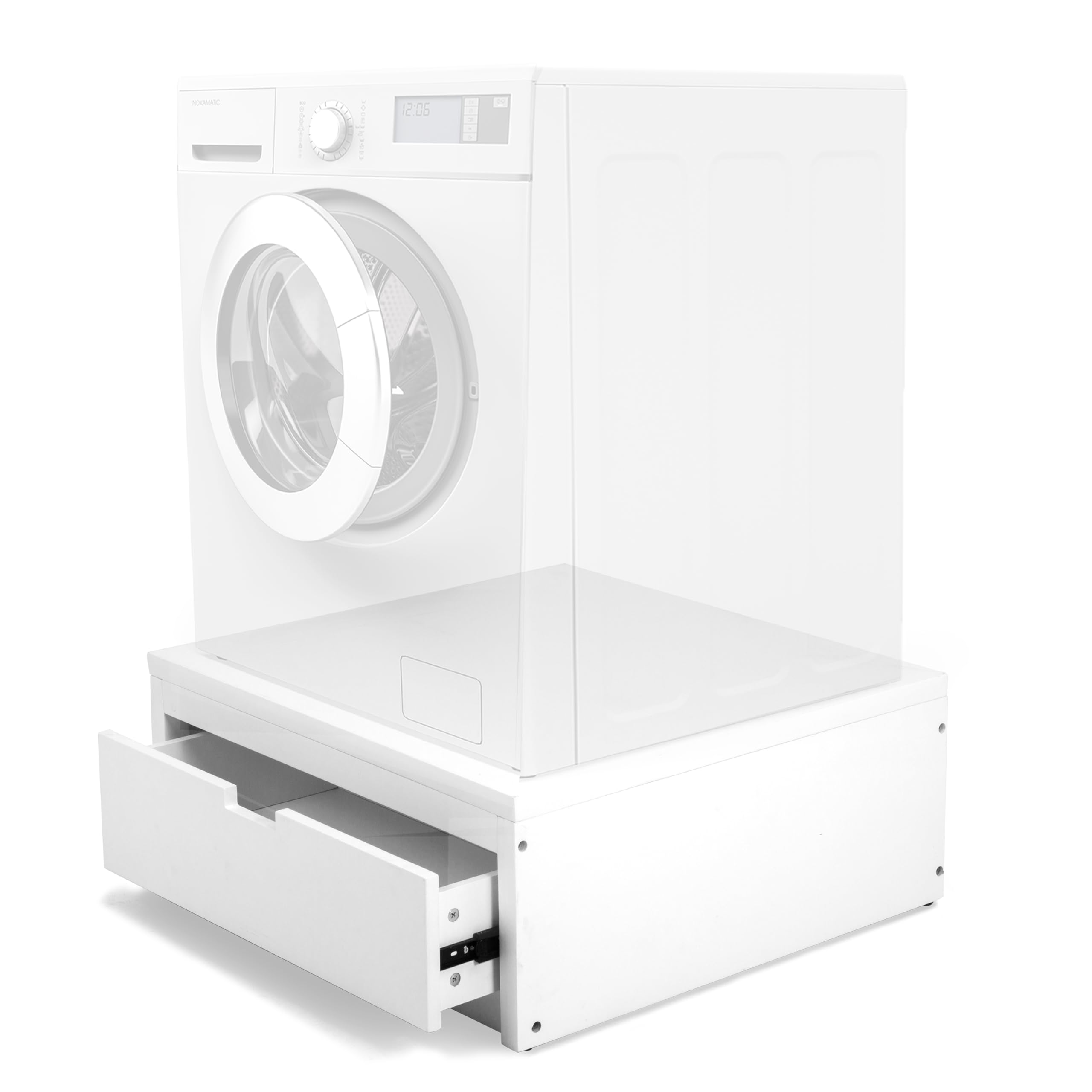 Ilyapa Washer and Dryer Stand - Universal Wooden Laundry Pedestal Washing Machine Stand Base with Drawer - Compatible with Samsung, LG, GE, Maytag - 28x28x12 in. - Patent Pending