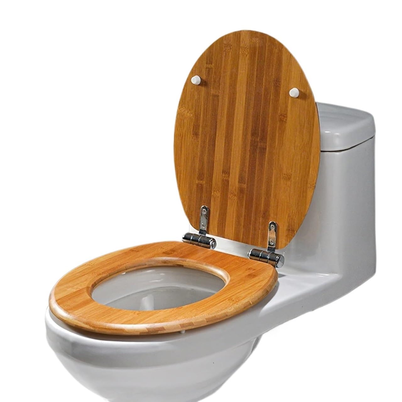 ZZNPS Toilet Seat Warmer, Wooden Toilet Seat Soft Close,Wood Toilet Seats,Toilet Seat Elongated Wood Load 150kg, Toilet Seat for O/V/U Toilet Toilet Seat Quick Connect Stainless