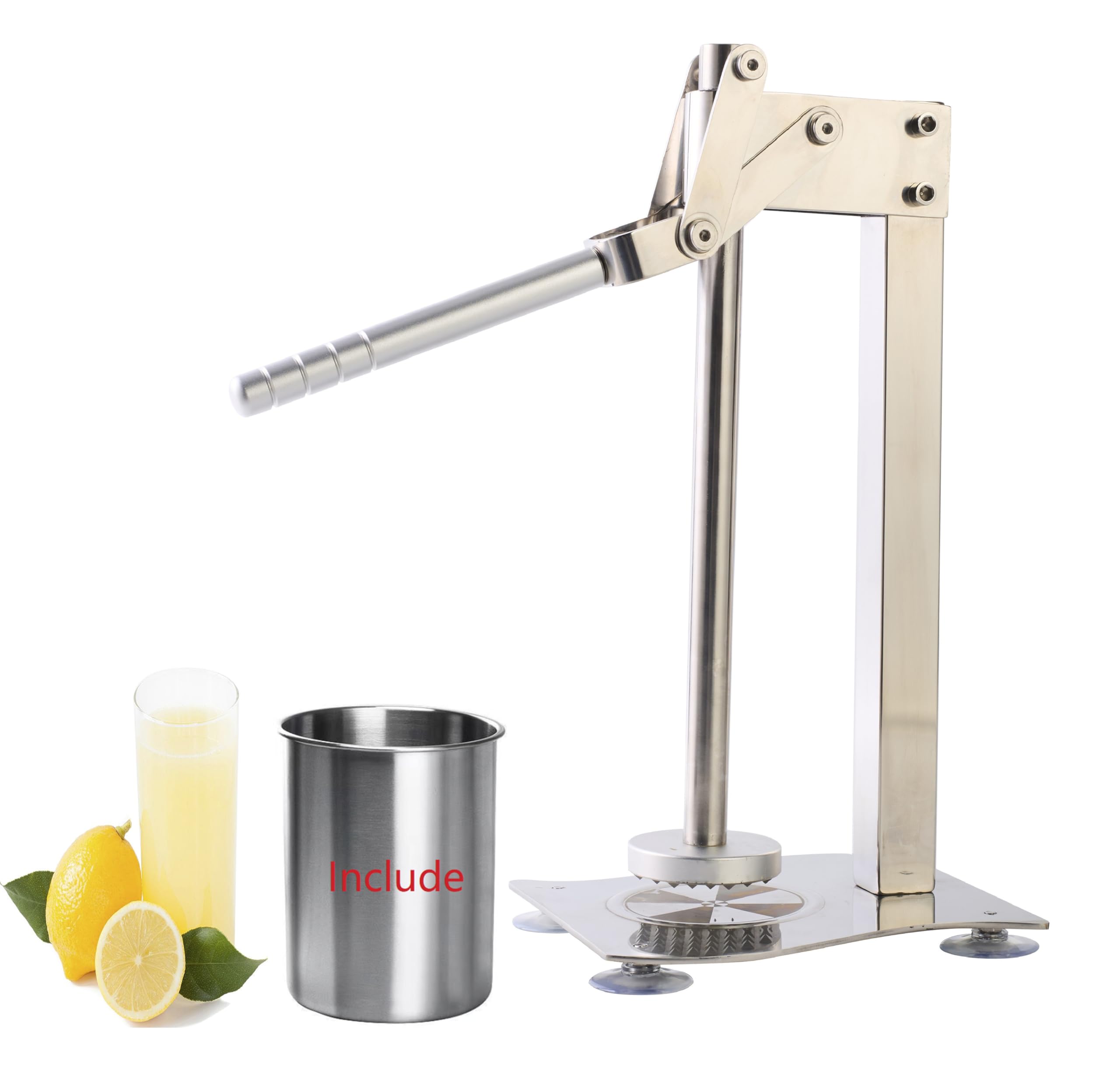 Yooleantu Stainless Steel Press Handled heavy duty Lemon Lime Squeezer, Lemon Clip crusher, Lemon Smasher,manual lemon fruit juicer machine,citrus juicer,grinder for fruit or nuts with 1pc cup